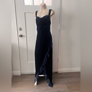 Fashion Nova Midnight Blue Asymmetrical Dress